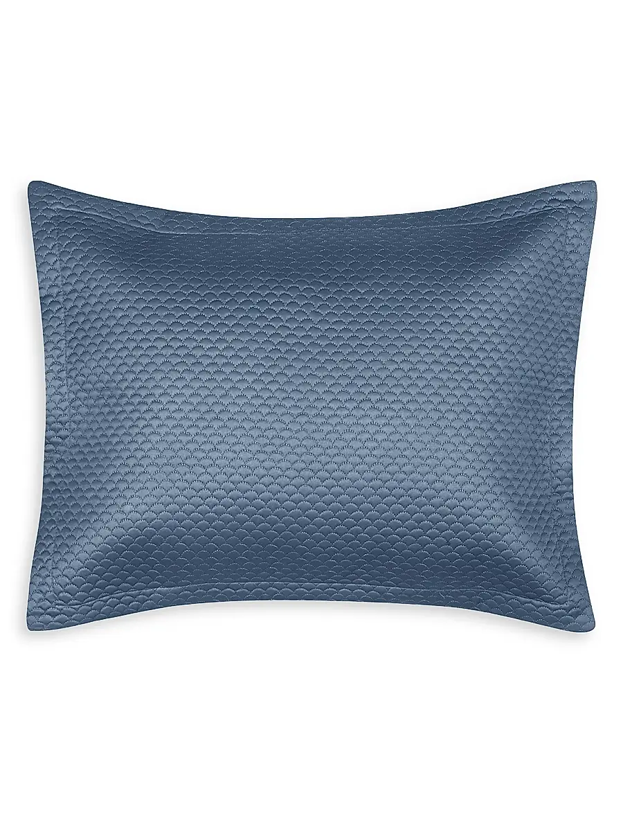 Matouk Alba Quilt & Sham Collection - Steel Blue | Thumbnail 2