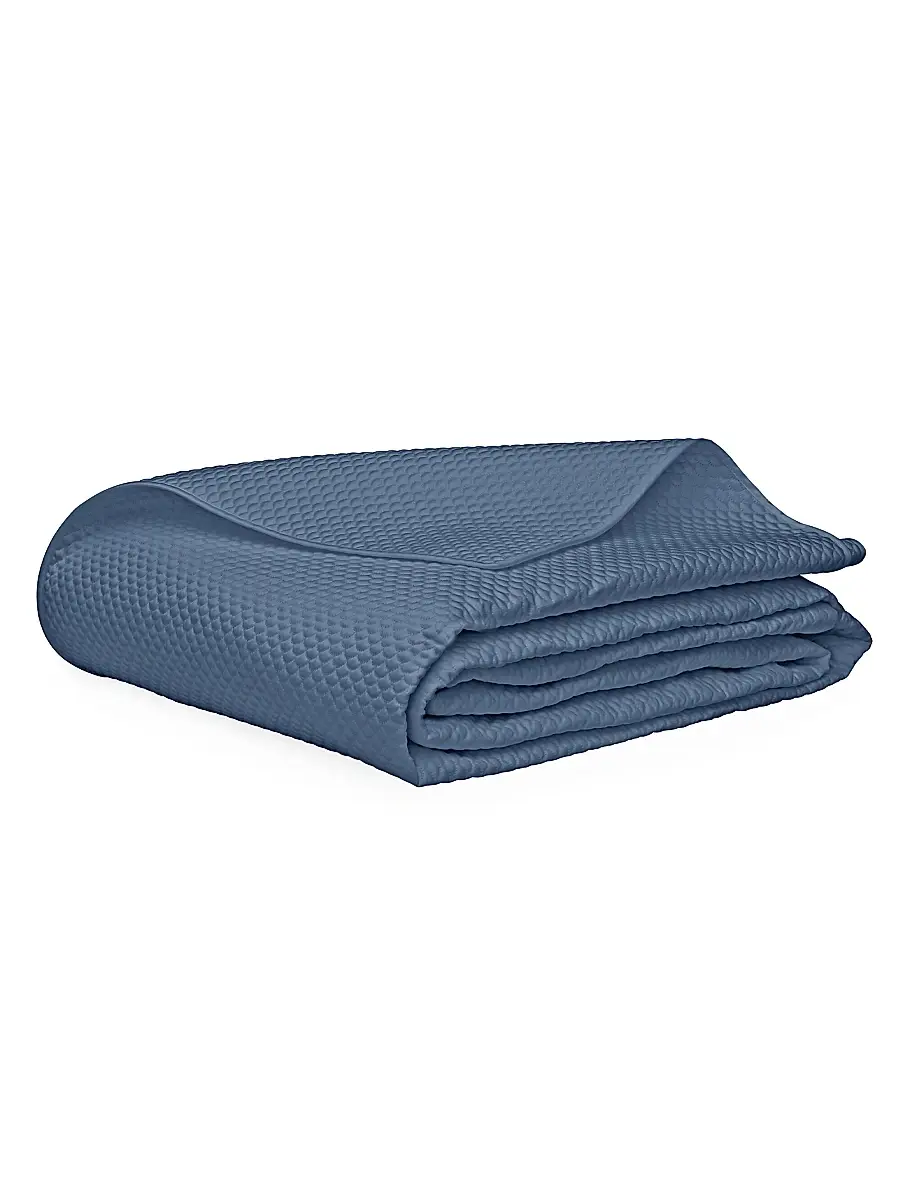 Matouk Alba Quilt & Sham Collection - Steel Blue | Thumbnail 4