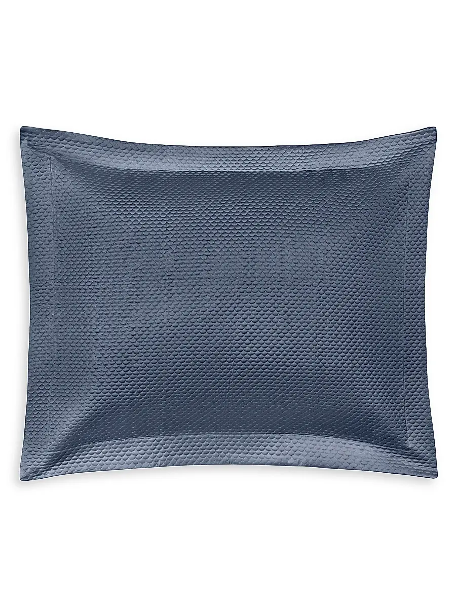 Matouk Alba Quilt & Sham Collection - Steel Blue | Thumbnail 5