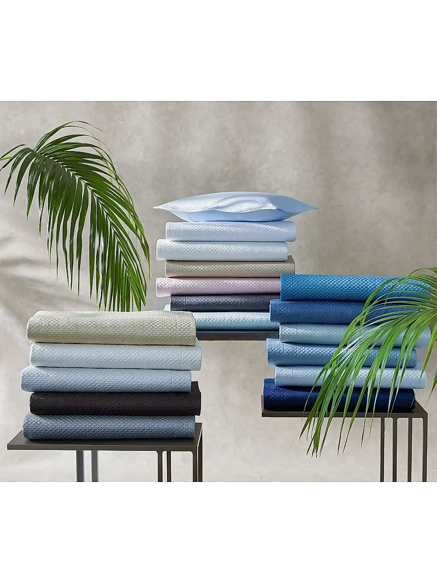 Matouk Alba Quilt & Sham Collection - Steel Blue | Thumbnail 7
