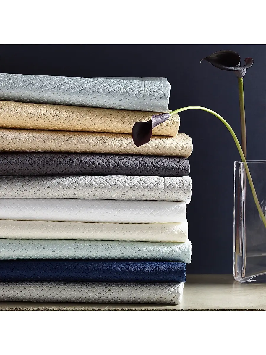 Matouk Alba Quilt & Sham Collection - Steel Blue | Thumbnail 8