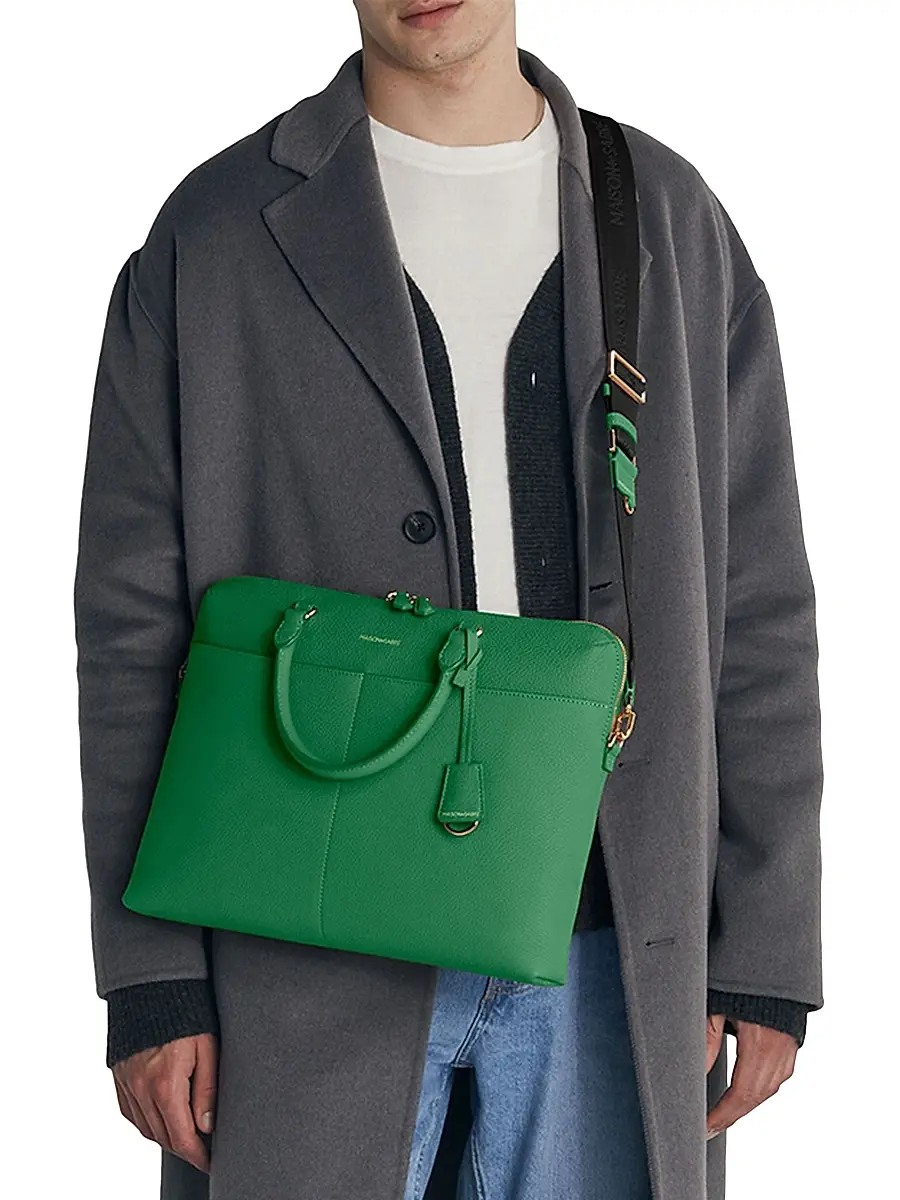 MAISON de SABRÉ Men's Leather Laptop Bag - Emerald Green | Image 1 MAISON de SABRÉ Men's Leather Laptop Bag - Emerald Green | Image 1