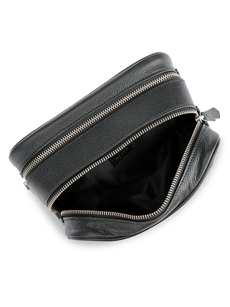 Royce New York Women's Double Zip Leather Toiletry Bag | Thumbnail 2 Royce New York Women's Double Zip Leather Toiletry Bag | Thumbnail 2