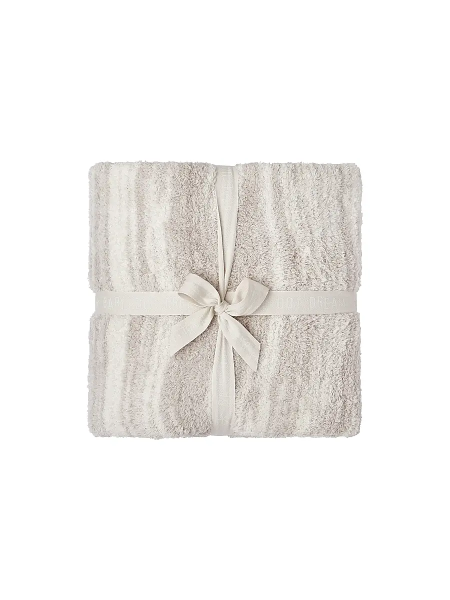 Barefoot Dreams CozyChic Space-Dye Border Throw Blanket