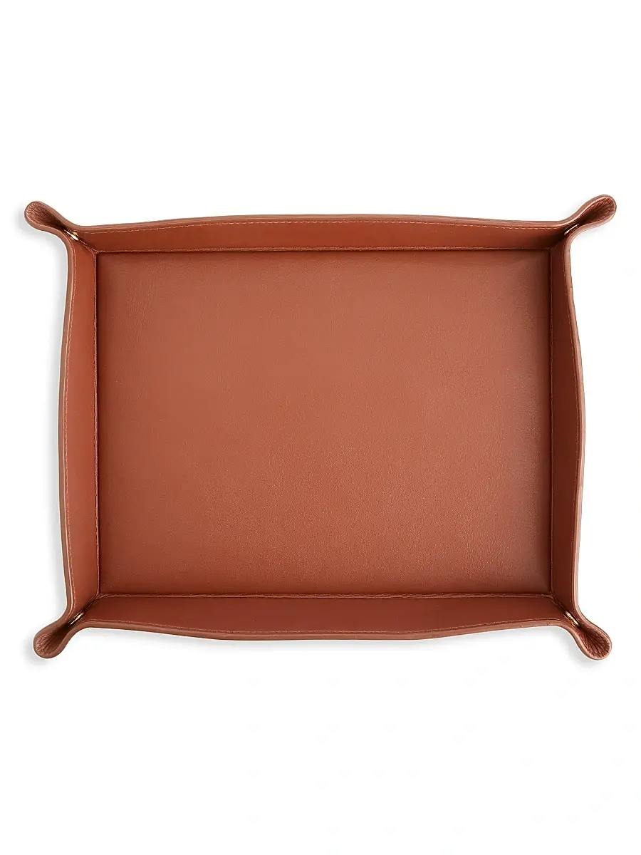 Royce New York Large Leather Catchall Valet Tray | Image 1 Royce New York Large Leather Catchall Valet Tray | Image 1