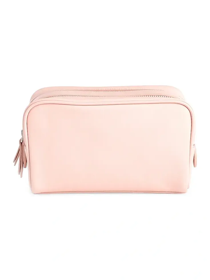 Women's Double Zip Leather Toiletry Bag Women's Double Zip Leather Toiletry Bag
