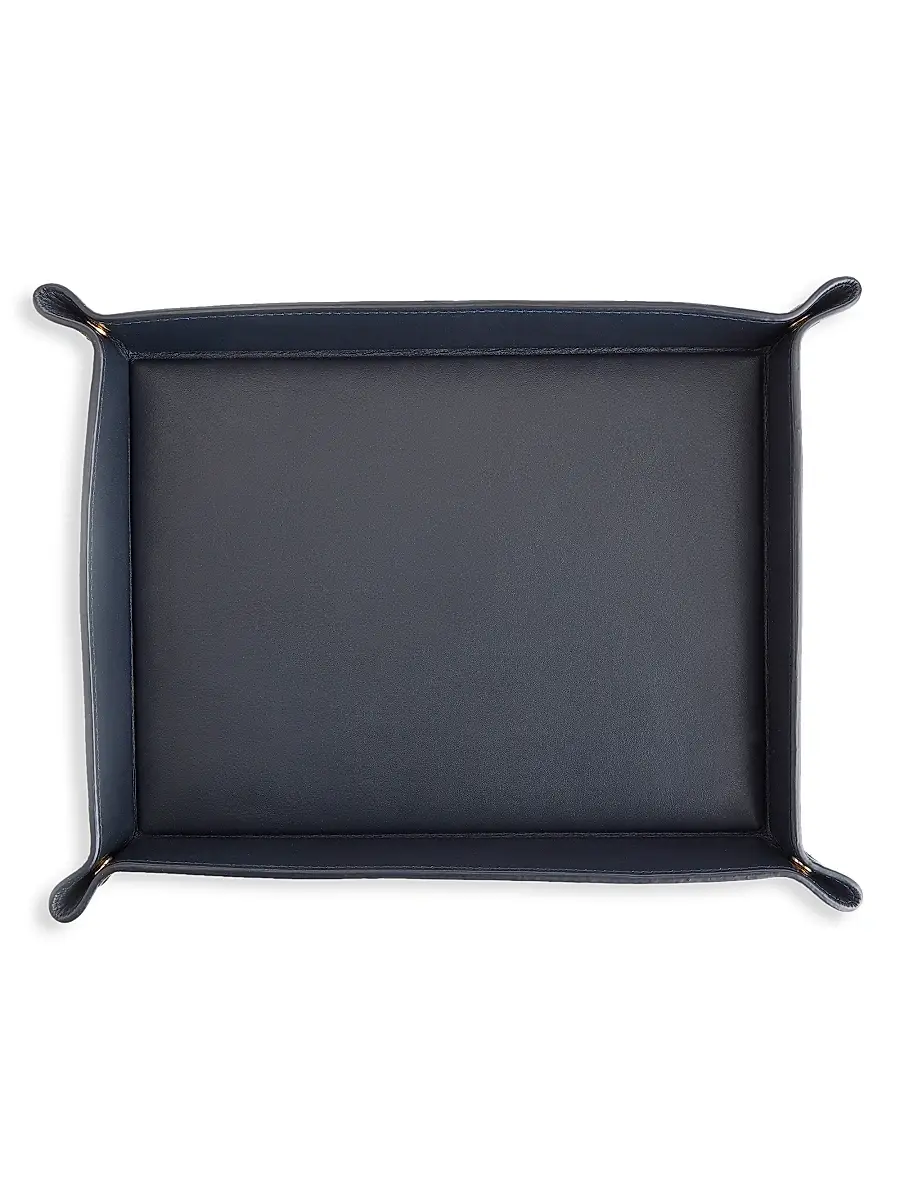 Royce New York Large Leather Catchall Valet Tray | Image 1 Royce New York Large Leather Catchall Valet Tray | Image 1