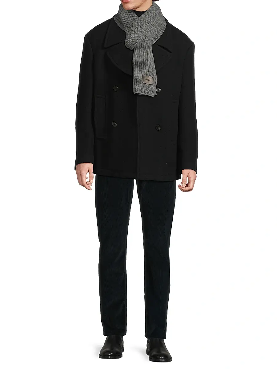 Vince Men's Cashmere Shaker-Stitch Scarf | Thumbnail 2