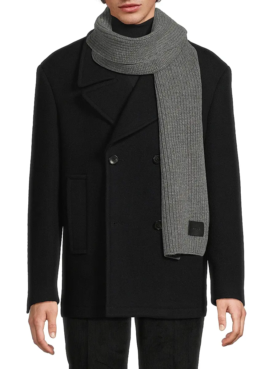 Vince Men's Cashmere Shaker-Stitch Scarf | Thumbnail 3