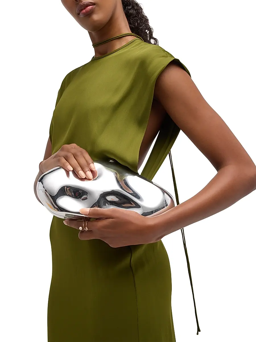 Cult Gaia Women's Caldera Metallic Clutch Bag | Thumbnail 2