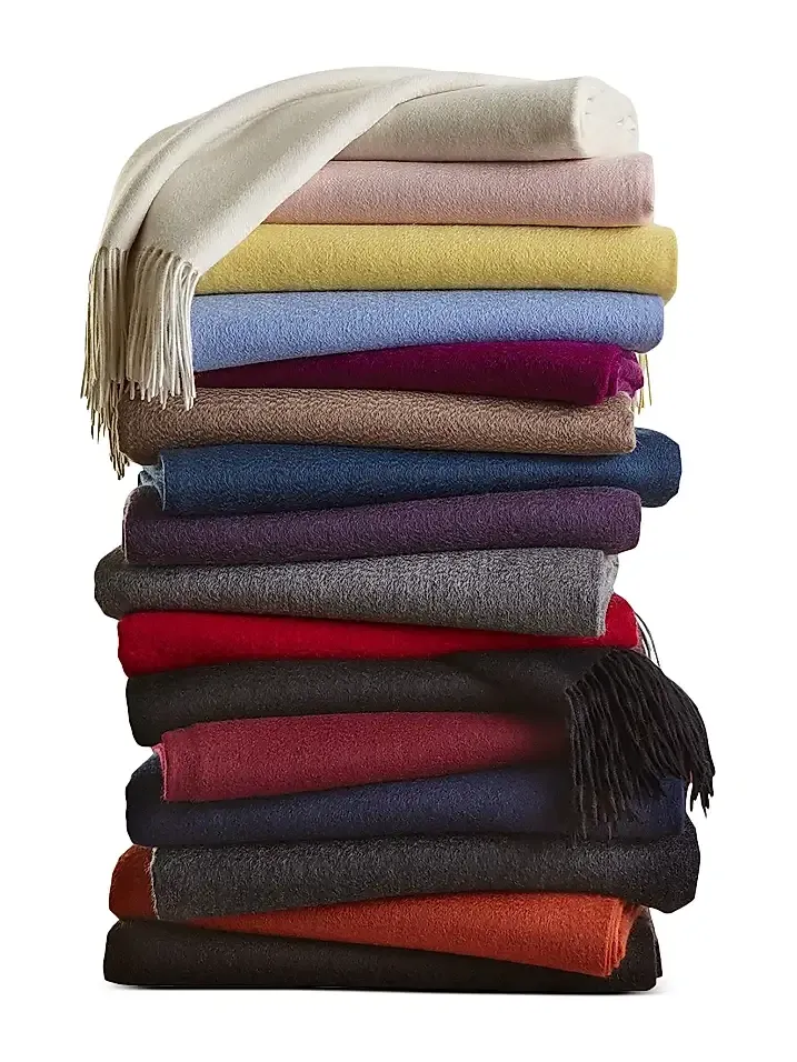 Sofia Cashmere Fringed Cashmere Throw Blanket