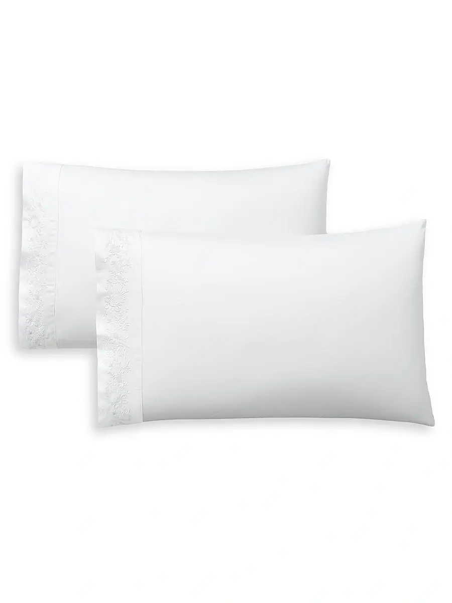 Ralph Lauren Eloise Embroidery Cotton Sheets & Pillowcases Collection - Studio White | Thumbnail 5 Ralph Lauren Eloise Embroidery Cotton Sheets & Pillowcases Collection - Studio White | Thumbnail 5