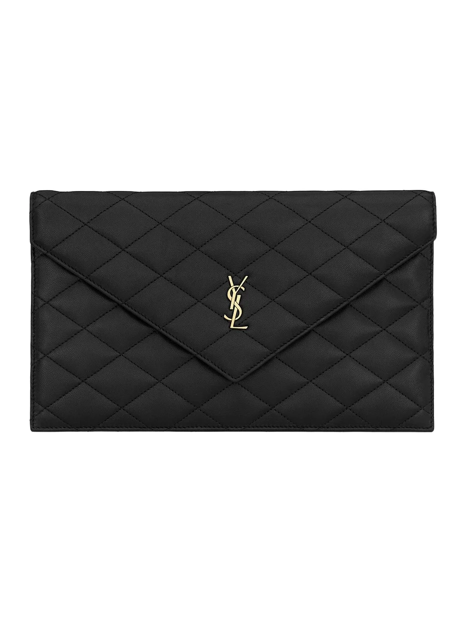Saint Laurent Women's Paris Pouch in Lambskin - Black