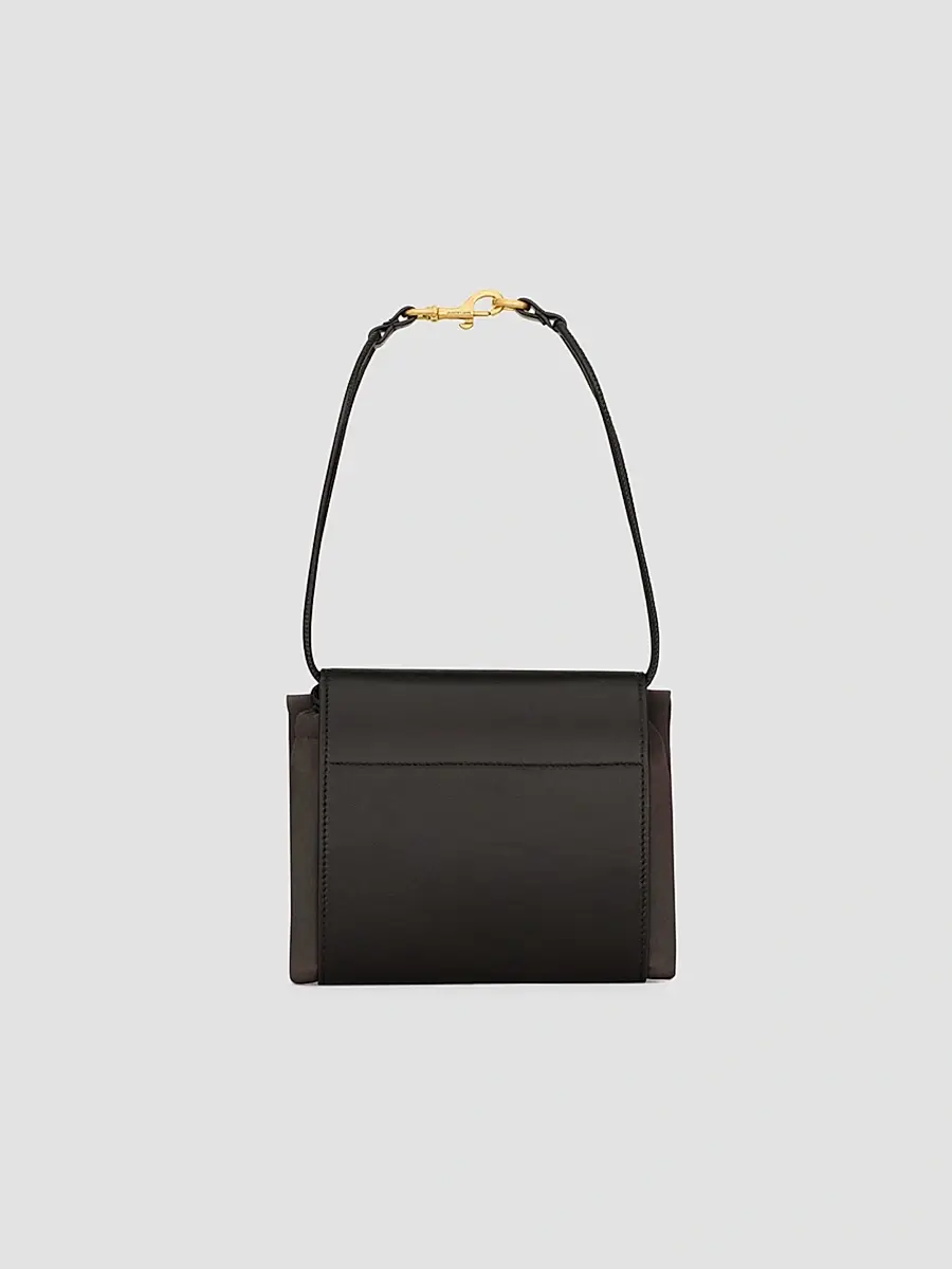 Saint Laurent Men's Foulard Folding Pouch in Silk, Satin and Leather - Chocolate Black | Thumbnail 3 Saint Laurent Men's Foulard Folding Pouch in Silk, Satin and Leather - Chocolate Black | Thumbnail 3