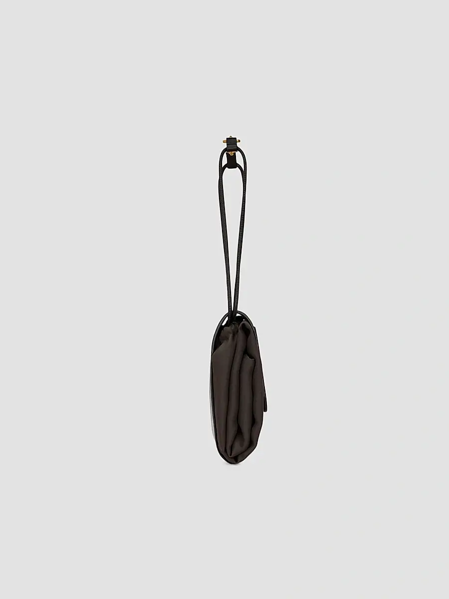 Saint Laurent Men's Foulard Folding Pouch in Silk, Satin and Leather - Chocolate Black | Thumbnail 4 Saint Laurent Men's Foulard Folding Pouch in Silk, Satin and Leather - Chocolate Black | Thumbnail 4