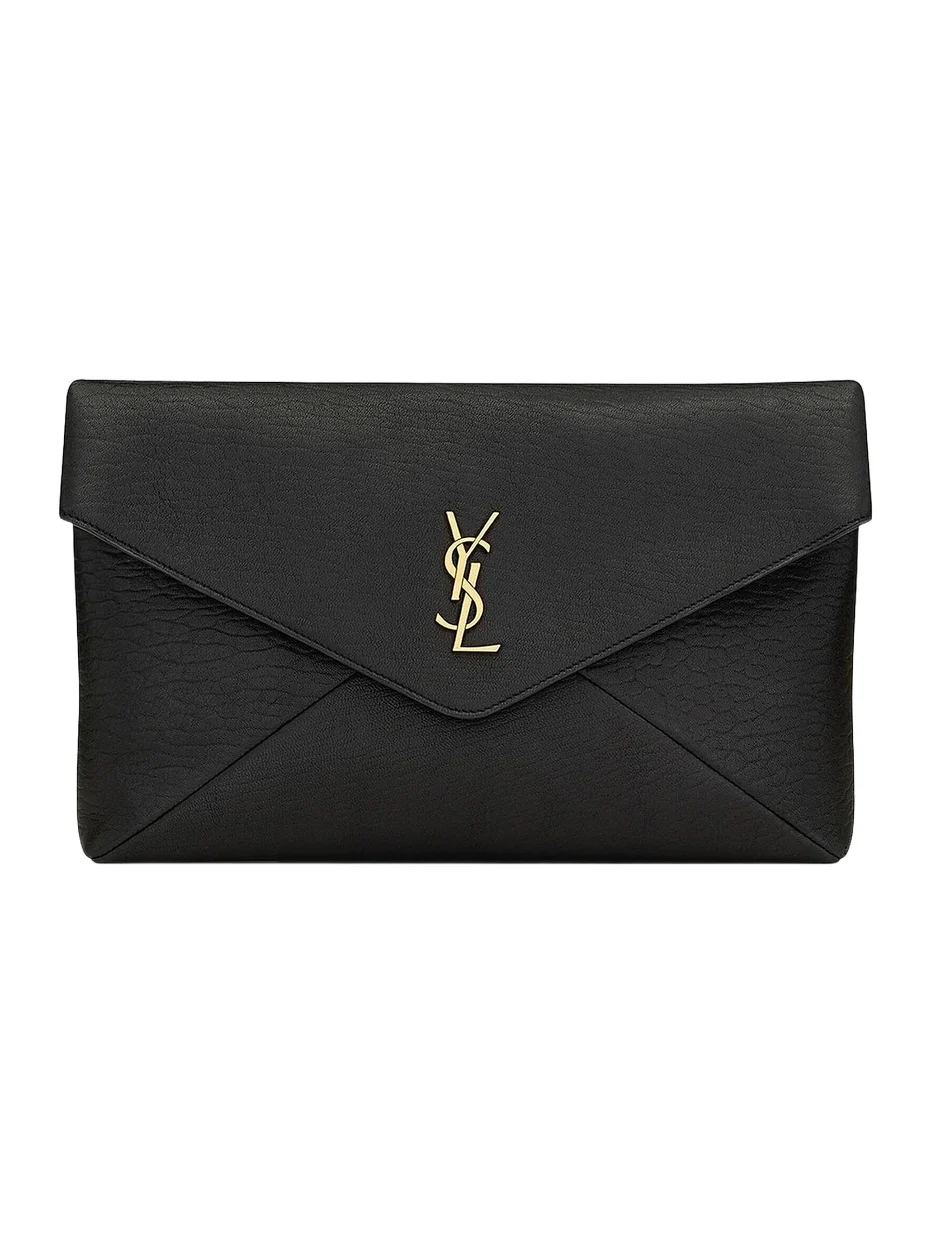 Saint Laurent Women's Cassandre Large Envelope Pouch In Lambskin - Black