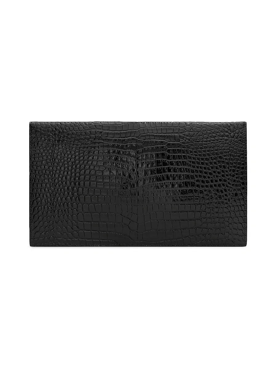 Saint Laurent Women's Uptown Pouch in Crocodile-Embossed Shiny Leather | Thumbnail 3 Saint Laurent Women's Uptown Pouch in Crocodile-Embossed Shiny Leather | Thumbnail 3