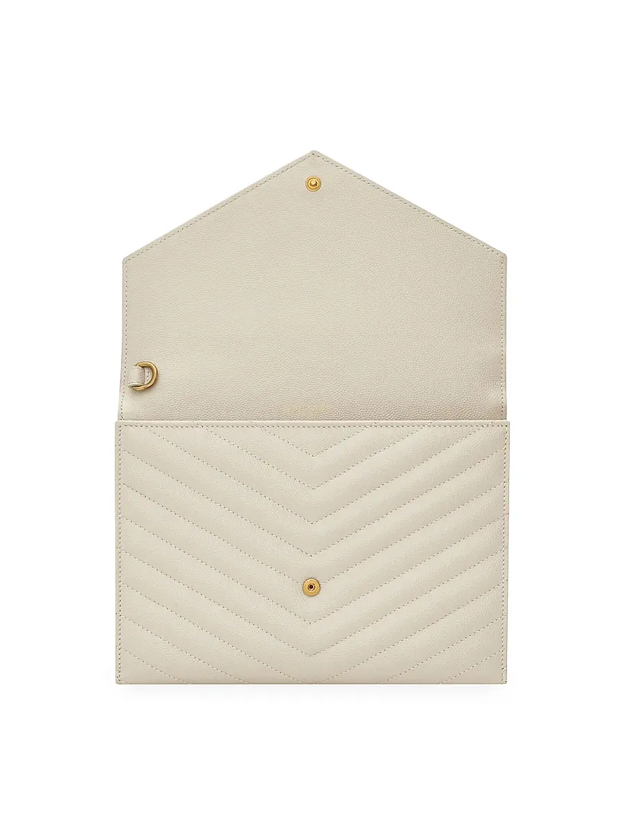 Saint Laurent Women's Cassandre Matelasse Flap Pouch in Quilted Grain De Poudre Embossed Leather | Thumbnail 6 Saint Laurent Women's Cassandre Matelasse Flap Pouch in Quilted Grain De Poudre Embossed Leather | Thumbnail 6