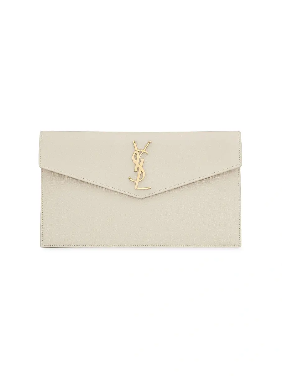 Saint Laurent Women's Uptown Pouch in Grain De Poudre Embossed Leather | Image 1 Saint Laurent Women's Uptown Pouch in Grain De Poudre Embossed Leather | Image 1