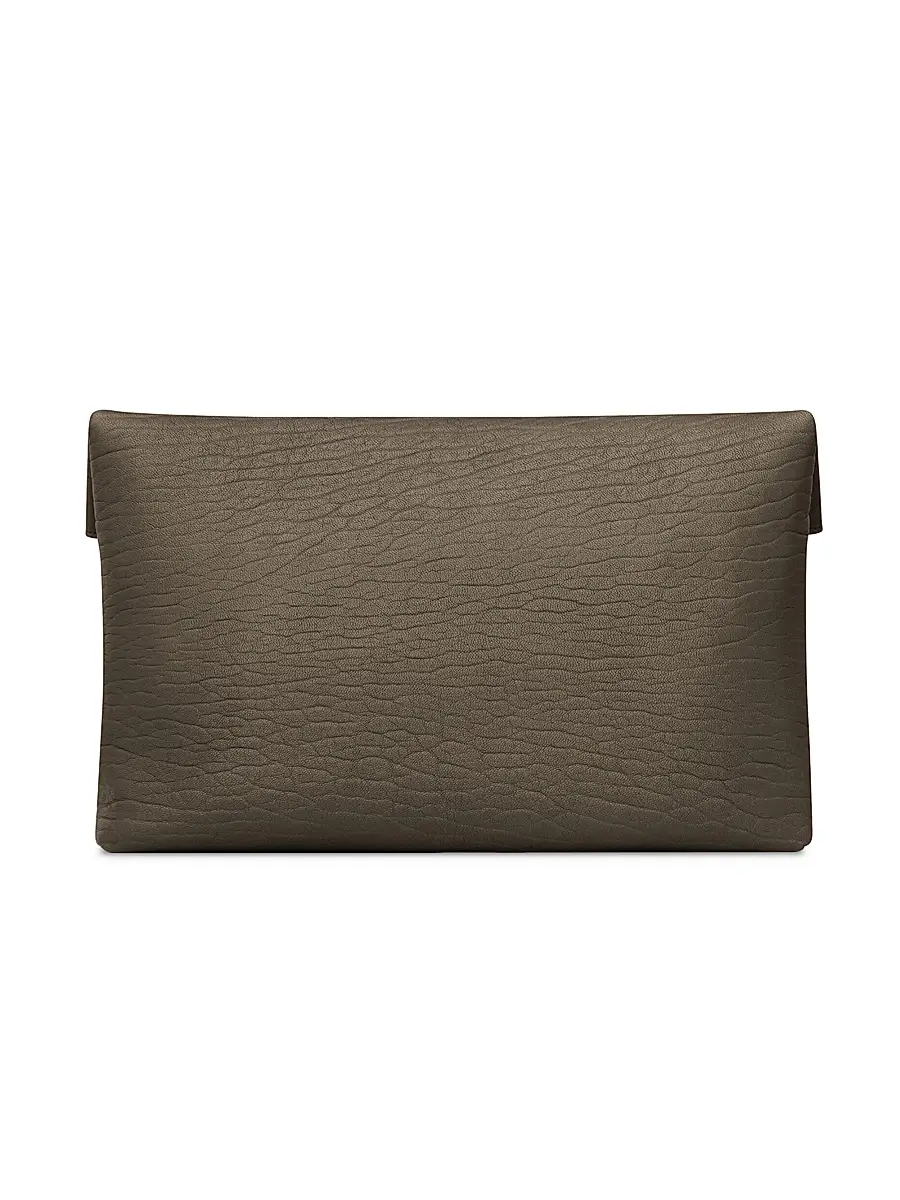 Saint Laurent Women's Cassandre Large Envelope Pouch In Lambskin - Light Musk | Thumbnail 6