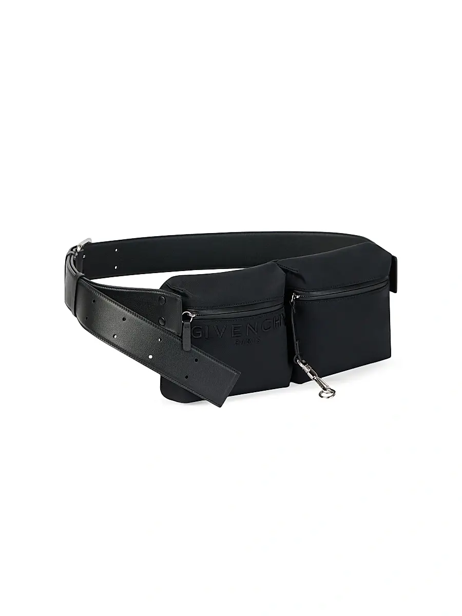 Givenchy Men's Cargo Belt Bag in Canvas - Black | Thumbnail 4