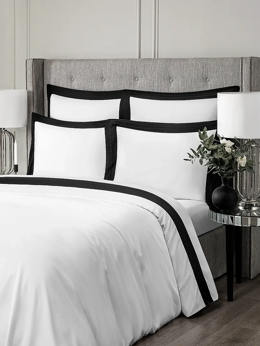 Togas Eden Duvet Cover & Sham Collection - White Black | Thumbnail 6