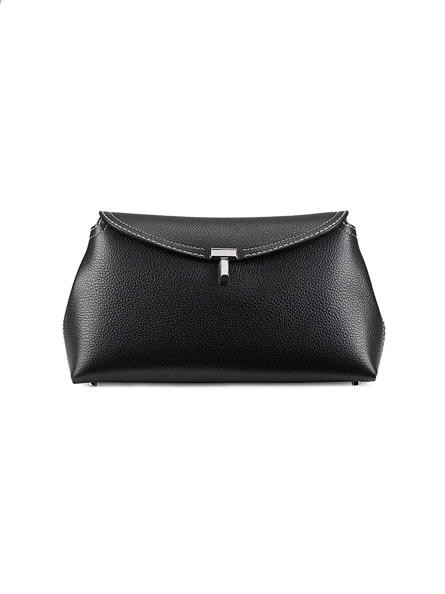Toteme Women's T-Lock Leather Clutch - Black | Image 1 Toteme Women's T-Lock Leather Clutch - Black | Image 1