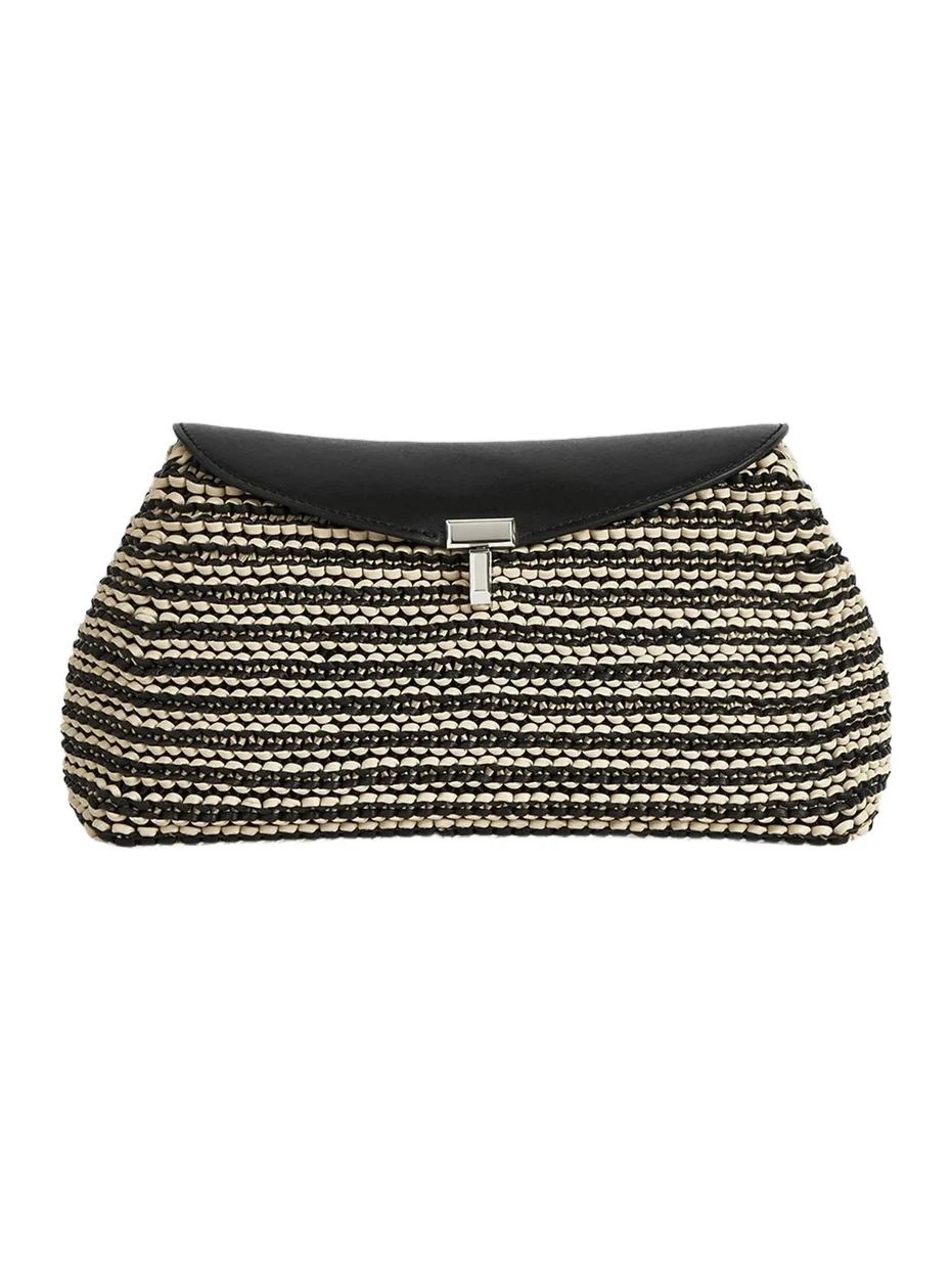 TOTEME Women's T-Lock Woven Leather Clutch