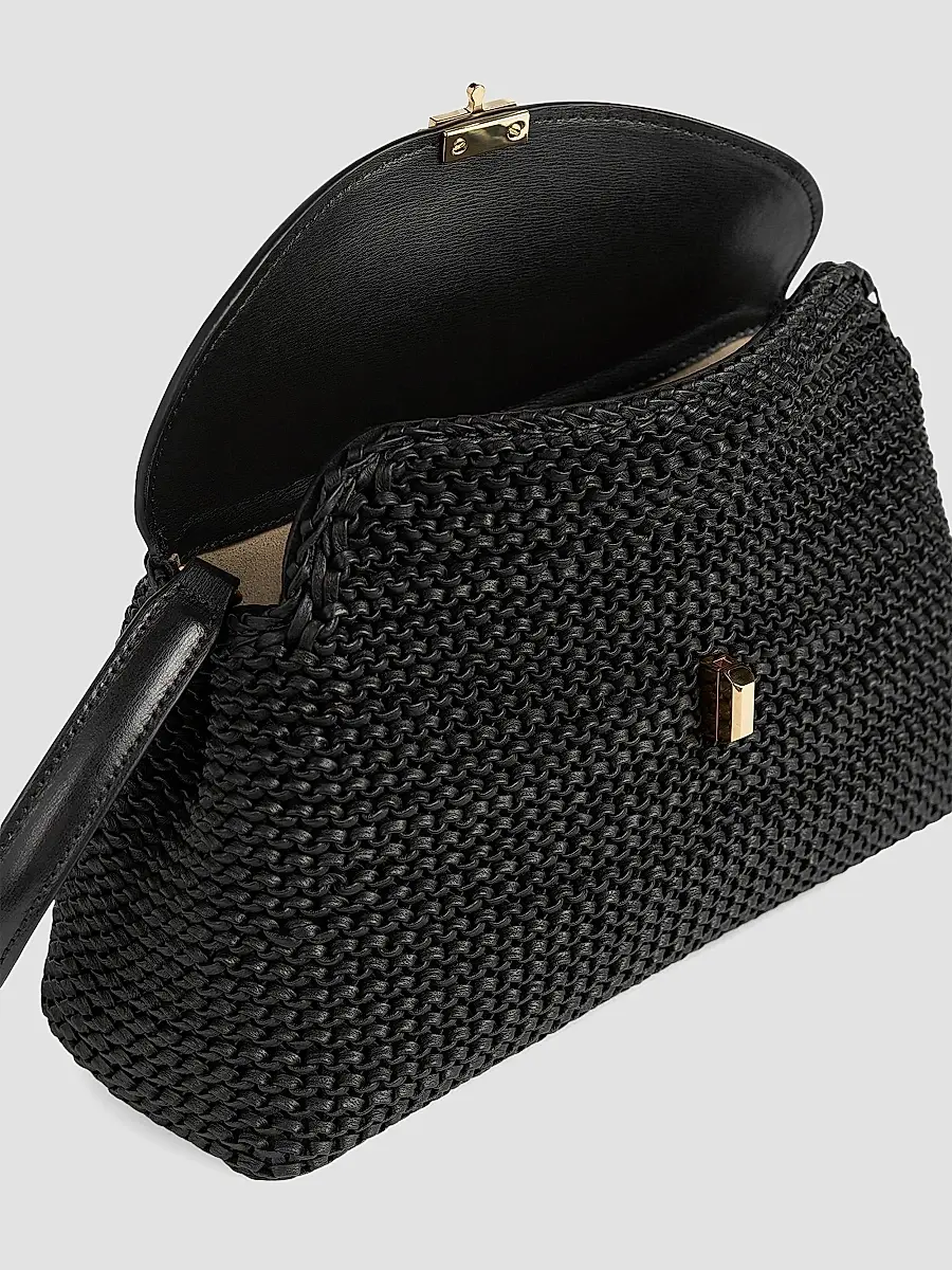 TOTEME Women's T-Lock Woven Leather Clutch | Thumbnail 3 TOTEME Women's T-Lock Woven Leather Clutch | Thumbnail 3