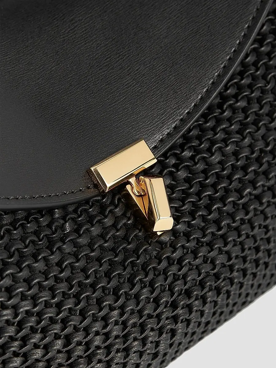 TOTEME Women's T-Lock Woven Leather Clutch | Thumbnail 5 TOTEME Women's T-Lock Woven Leather Clutch | Thumbnail 5