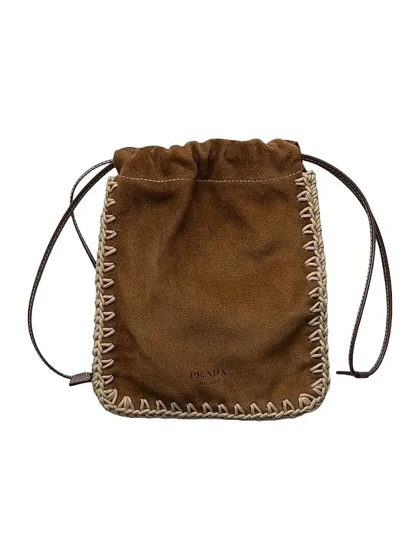 Prada Women's Suede Drawstring Case