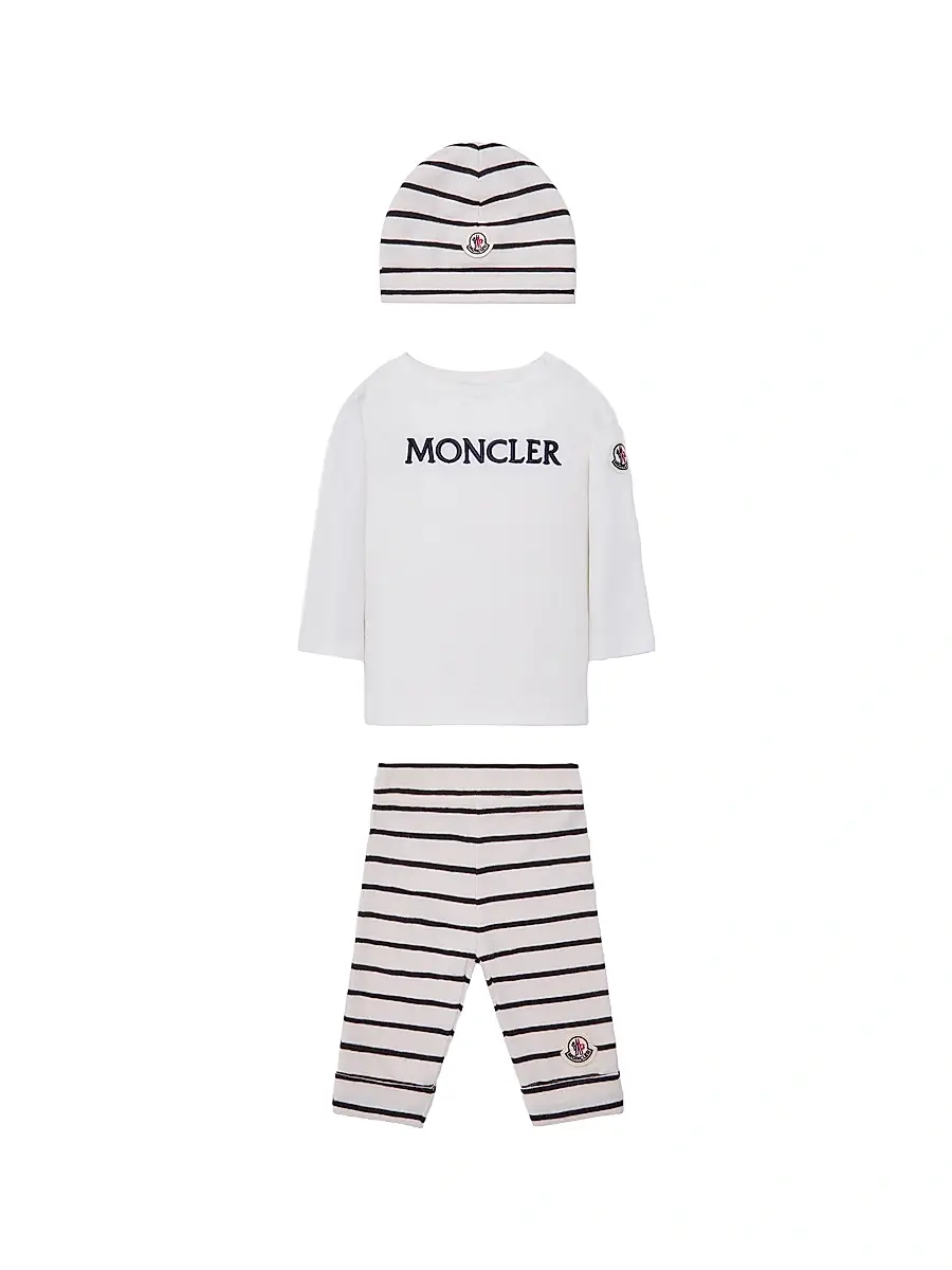 Moncler Baby's Set in Cotton - White Blue 12 Months | Image 1 Moncler Baby's Set in Cotton - White Blue 12 Months | Image 1
