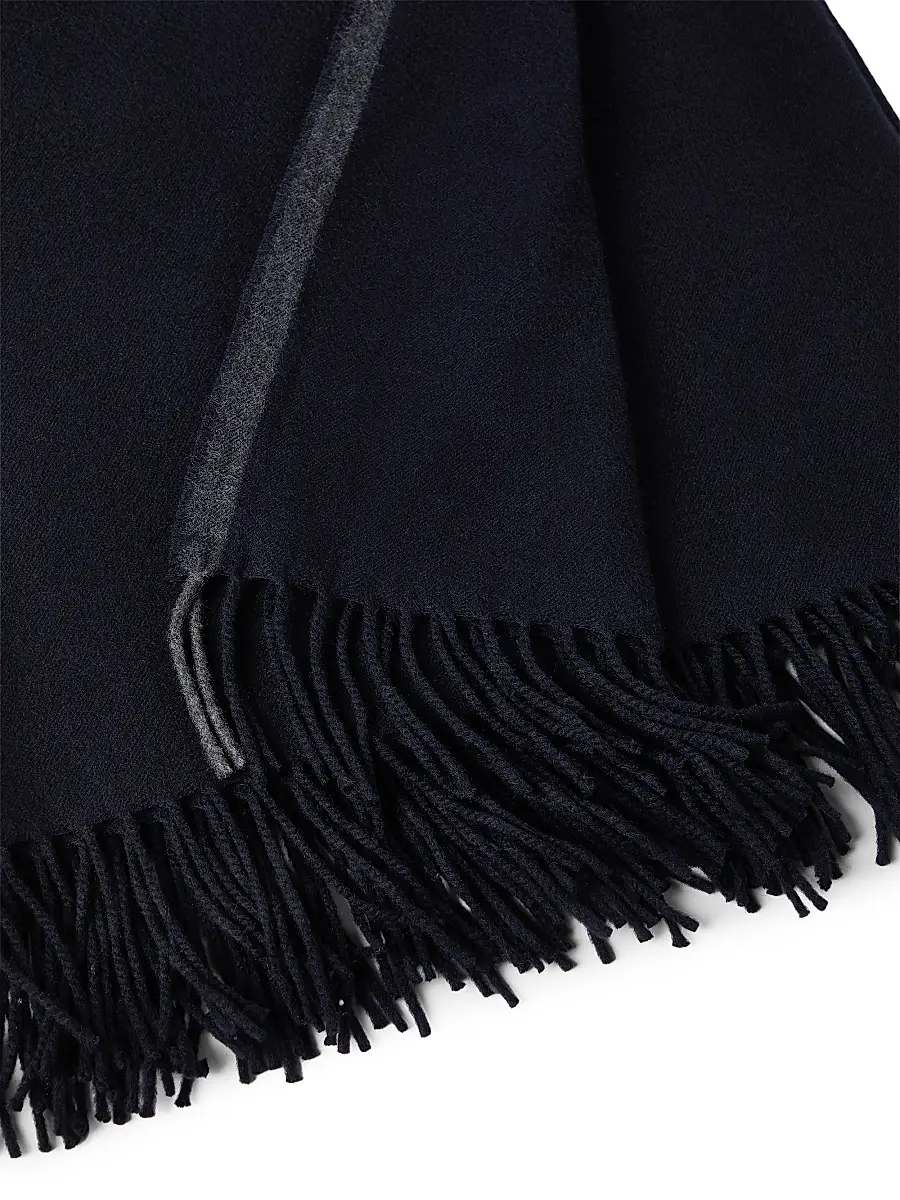 Brunello Cucinelli Cashmere Travel Throw with Selvedge and Fringe - Blue | Thumbnail 3 Brunello Cucinelli Cashmere Travel Throw with Selvedge and Fringe - Blue | Thumbnail 3