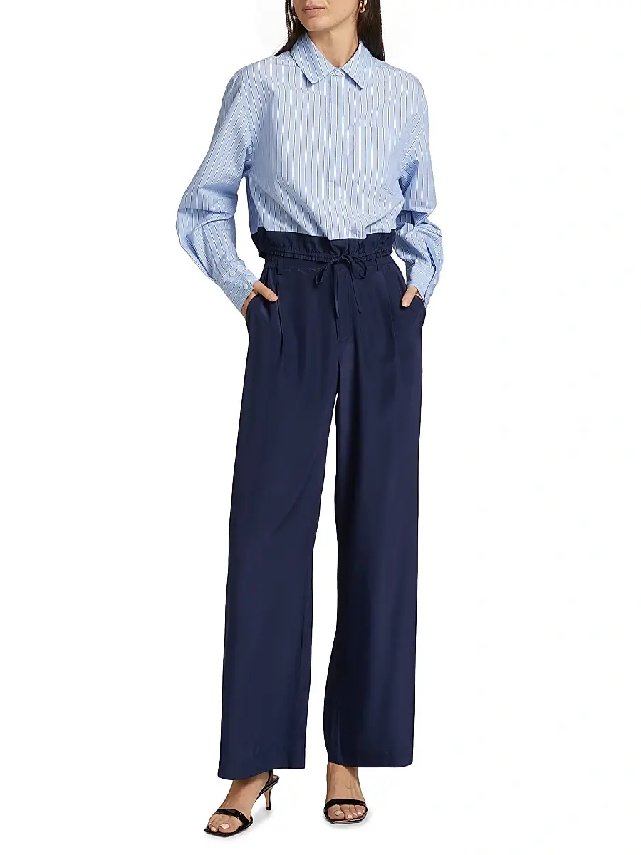 Simkhai Women's Sydnie Paperbag-Waist Wide-Leg Pants | Thumbnail 2 Simkhai Women's Sydnie Paperbag-Waist Wide-Leg Pants | Thumbnail 2