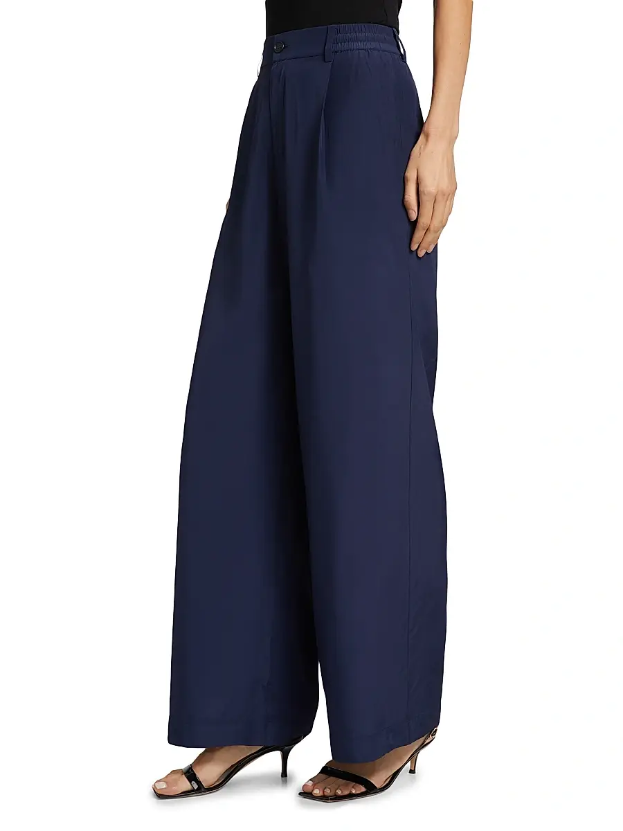 Simkhai Women's Sydnie Paperbag-Waist Wide-Leg Pants | Thumbnail 4 Simkhai Women's Sydnie Paperbag-Waist Wide-Leg Pants | Thumbnail 4