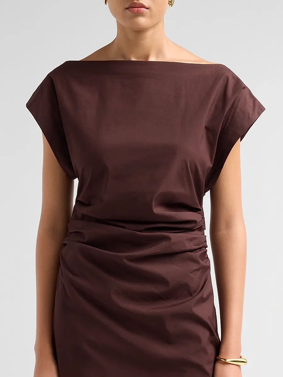 A.L.C. A. L.C. Women's Nara Gathered Short-Sleeve Midi-Dress | Thumbnail 5 A.L.C. A. L.C. Women's Nara Gathered Short-Sleeve Midi-Dress | Thumbnail 5