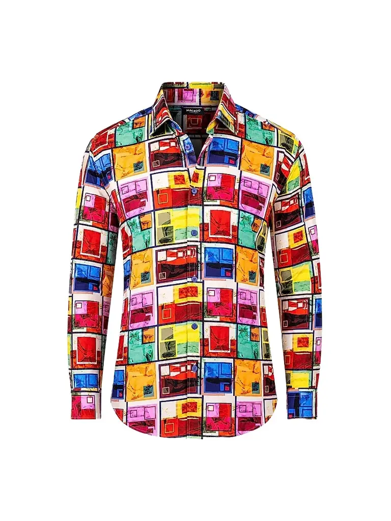 Maceoo Men's Fibonacci Marthyr Color Block Shirt - Multicolored | Image 1 Maceoo Men's Fibonacci Marthyr Color Block Shirt - Multicolored | Image 1
