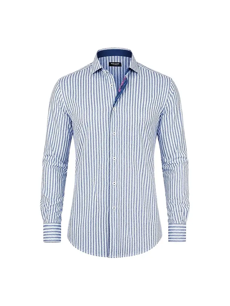 Maceoo Men's Eins Ascension Stripe Shirt - Blue - Size XXXXL | Image 1 Maceoo Men's Eins Ascension Stripe Shirt - Blue - Size XXXXL | Image 1