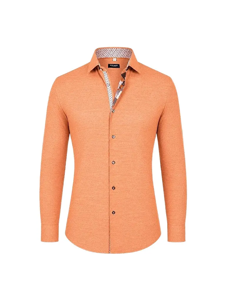 Maceoo Men's Fibonacci Woven Shirt - Orange - Size XXXL | Image 1 Maceoo Men's Fibonacci Woven Shirt - Orange - Size XXXL | Image 1