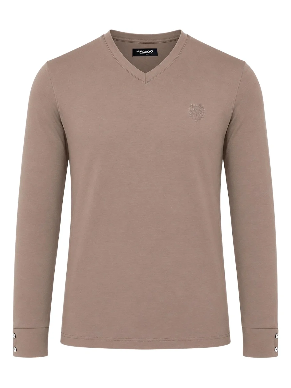 Maceoo Men's V-Neck SS Long Sleeve T-Shirt