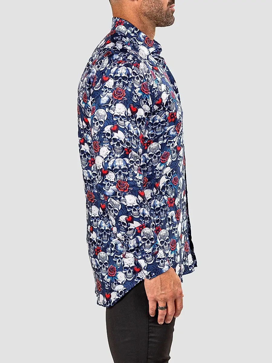 Maceoo Men's Fibonacci Marthyr Skull Rose Shirt | Thumbnail 5 Maceoo Men's Fibonacci Marthyr Skull Rose Shirt | Thumbnail 5