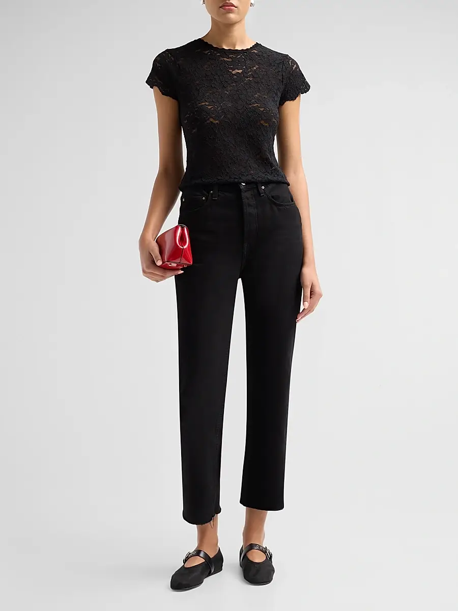 LoveShackFancy Women's Lucas Floral Lace T-Shirt | Thumbnail 2