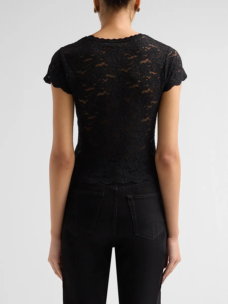 LoveShackFancy Women's Lucas Floral Lace T-Shirt | Thumbnail 3