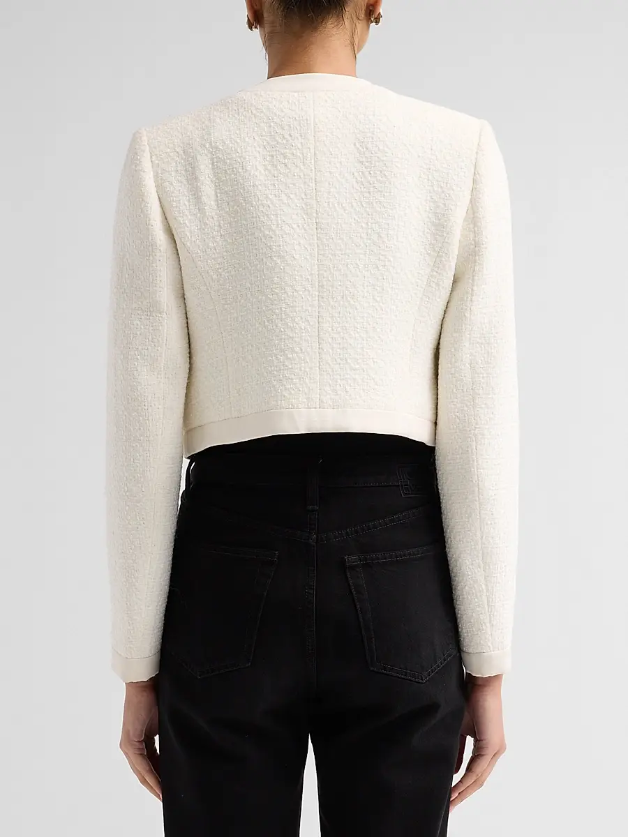 LoveShackFancy Women's Alphie Bouclé Tweed Jacket | Thumbnail 3
