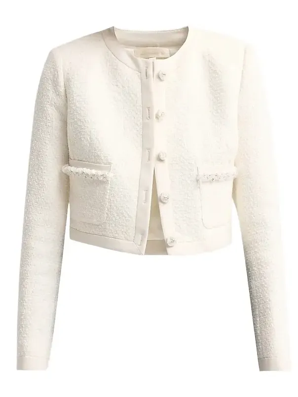 LoveShackFancy Women's Alphie Bouclé Tweed Jacket