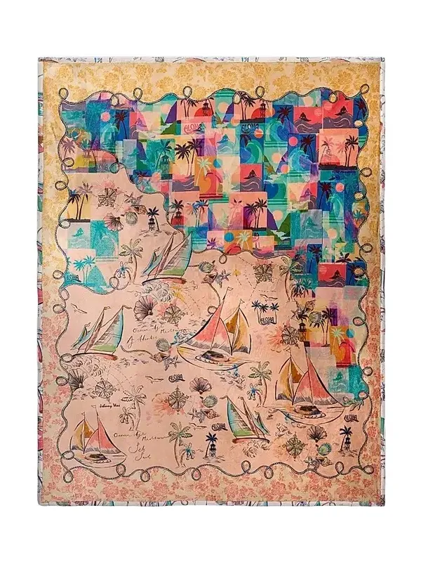Marina Print Travel Blanket