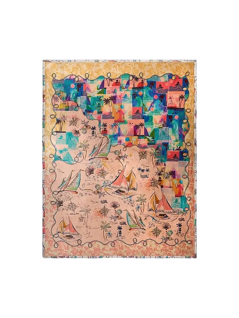 Johnny Was Marina Print Travel Blanket - Marina Scarf | Image 1 Johnny Was Marina Print Travel Blanket - Marina Scarf | Image 1