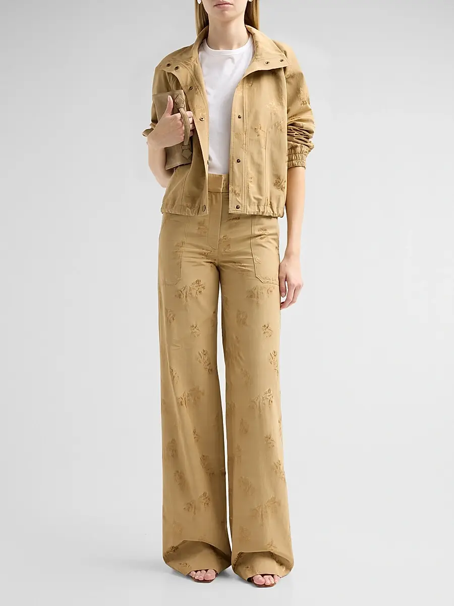Veronica Beard Women's Cole Printed Cotton-Blend Pants | Thumbnail 2 Veronica Beard Women's Cole Printed Cotton-Blend Pants | Thumbnail 2