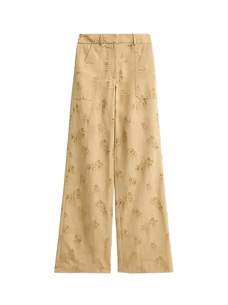 Veronica Beard Women's Cole Paisley Cotton-Blend Pants - Sand - Size 16 | Image 1 Veronica Beard Women's Cole Paisley Cotton-Blend Pants - Sand - Size 16 | Image 1