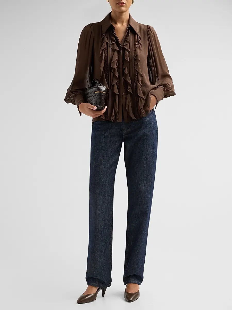 Ramy Brook Women's Claire Silk Ruffle Blouse | Thumbnail 2 Ramy Brook Women's Claire Silk Ruffle Blouse | Thumbnail 2